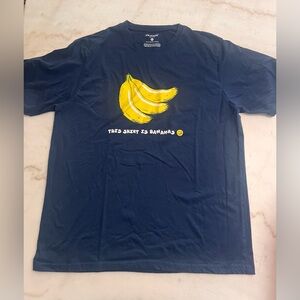 Joe Boxer Men’s Sleepwear Shirt Medium Blue Funny Banana Print